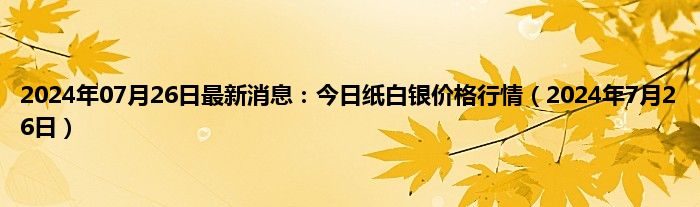 今日纸白银市场走势分析与展望，最新消息揭示未来趋势