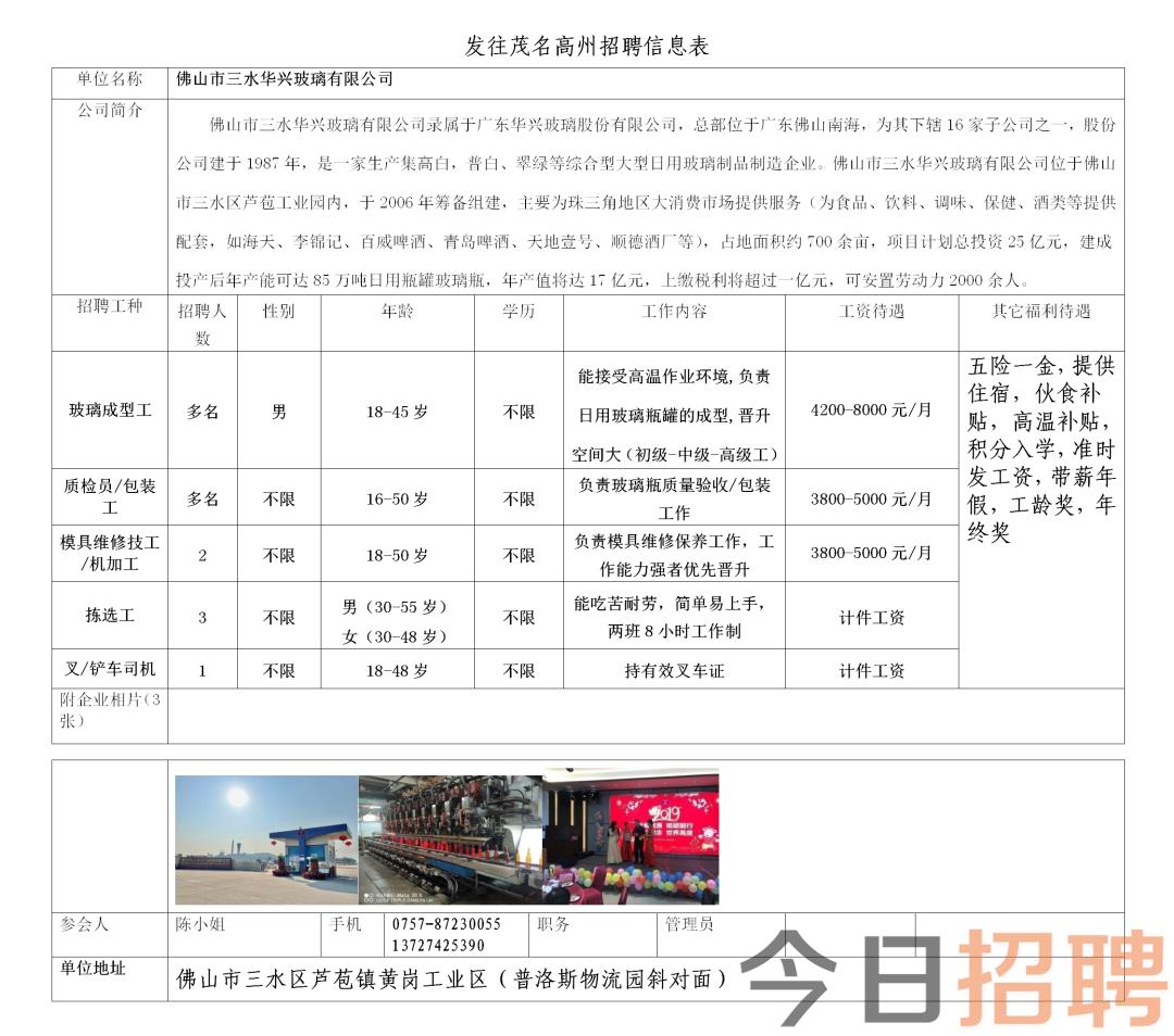 增城沙埔最新招工信息概览