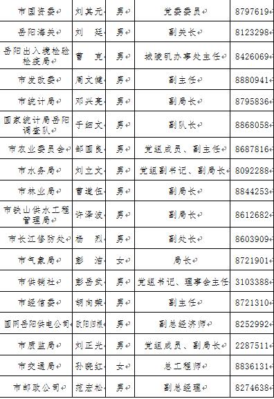 岳阳市公示最新干部名单